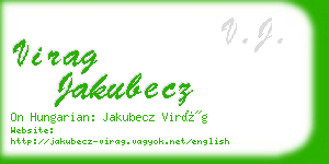 virag jakubecz business card